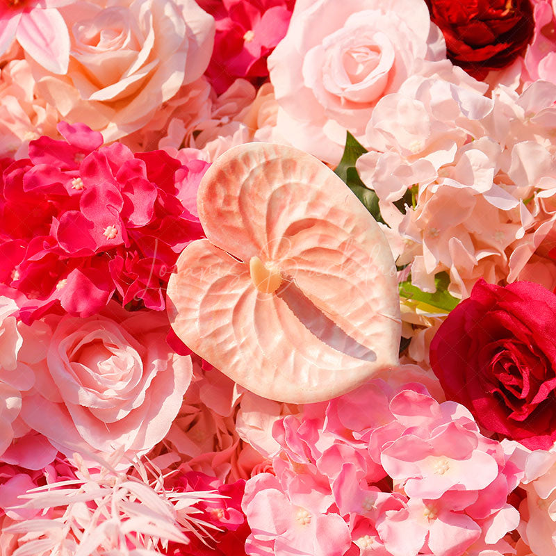 Lofaris Gradient Pink White Rose Artificial Flower Wall