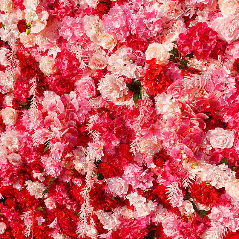 Lofaris Gradient Pink White Rose Artificial Flower Wall