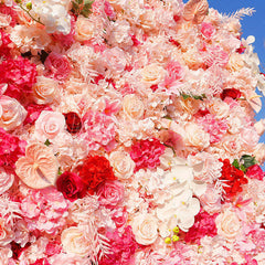 Lofaris Gradient Pink White Rose Artificial Flower Wall