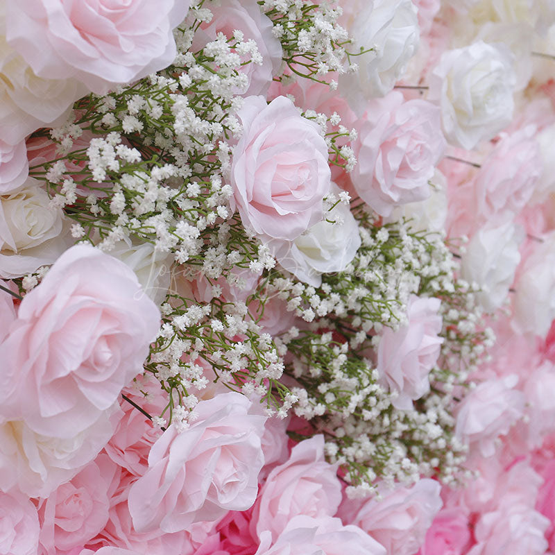 Lofaris Gradient Purple Pink White Artificial Flower Wall