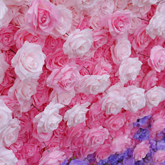 Lofaris Gradient Purple Pink White Artificial Flower Wall