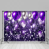 Lofaris Gradient Purple Silver Bokeh Balloon Photo Backdrop