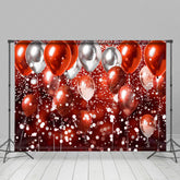 Lofaris Gradient Red Silver Bokeh Balloon Photo Backdrop