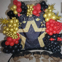 Lofaris Graduation Stars Backdrop Golden Glitter Caps Party Supplies for Class of 2026