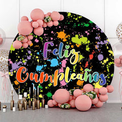 Lofaris Graffiti Feliz Cumplcanos Round Birthday Backdrop