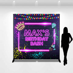 Lofaris Graffiti Neon Wall Crown Custom Birthday Backdrop