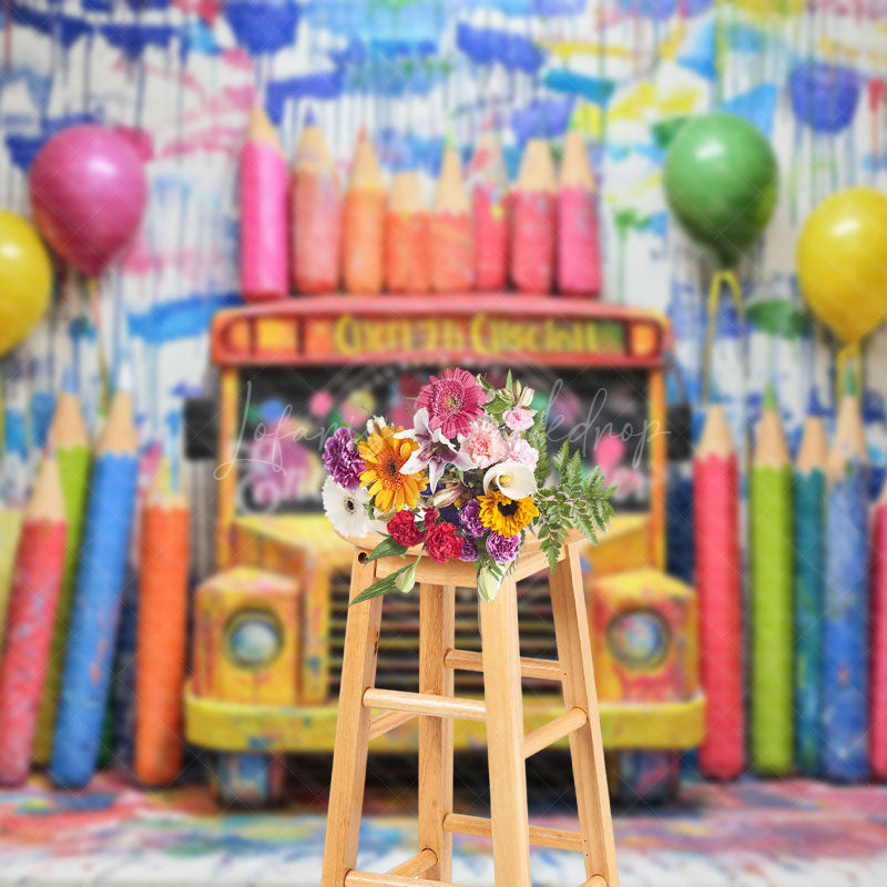 Lofaris Graffiti Wall Colorful Back To School Studio Backdrop