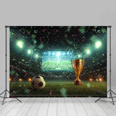 Lofaris Grand Sports Stadium Soccer Ball Trophy Backdrop Victory Celebration Game Day Photography Background