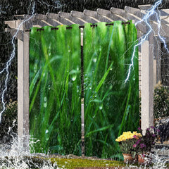 Lofaris Grass Dew Waterproof Printed Outdoor Curtains For Cabana