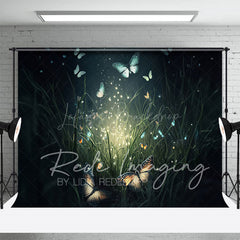 Lofaris Grass Mystical Butterflies Fine Art Photo Backdrop