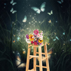 Lofaris Grass Mystical Butterflies Fine Art Photo Backdrop