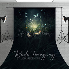 Lofaris Grass Mystical Butterflies Fine Art Sweep Backdrop