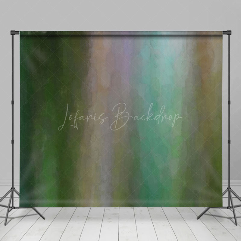 Lofaris Green Abstract Rainbow Pattern Room Set Backdrop