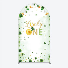 Lofaris Green and Gold Lucky ONE St. Patrick’s Day Arch Backdrop Kit Shamrock First Birthday Party Decor