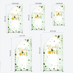 Lofaris Green and Gold Lucky ONE St. Patrick’s Day Half Moon Arch Backdrop Kit Shamrock First Birthday Party Decor