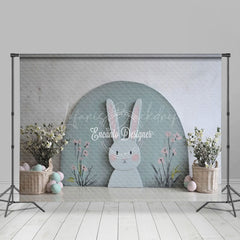 Lofaris Green Arch Wall Bunny Floral Eggs Easter Backdrop