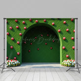 Lofaris Green Arch Wall Ladybug Summer Photography Backdrop
