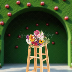 Lofaris Green Arch Wall Ladybug Summer Photography Backdrop
