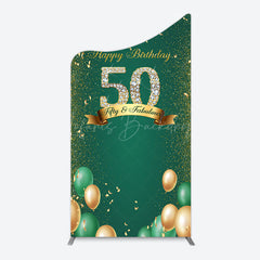 Lofaris Green Balloons Sparkle 50th Birthday Arch Backdrop