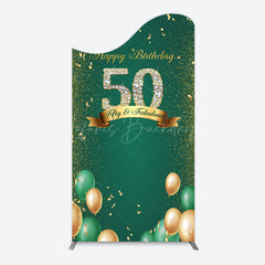 Lofaris Green Balloons Sparkle 50th Birthday Arch Backdrop