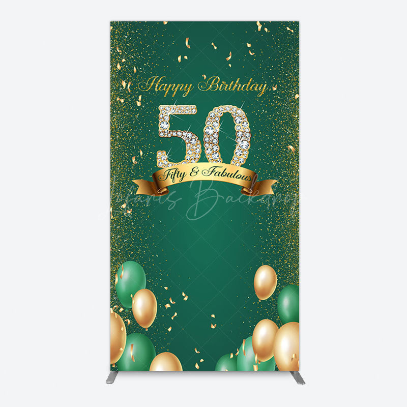 Lofaris Green Balloons Sparkle 50th Birthday Arch Backdrop