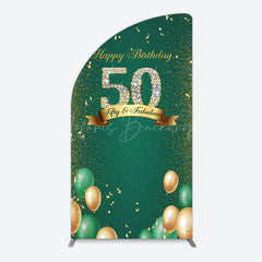 Lofaris Green Balloons Sparkle 50th Birthday Arch Backdrop