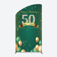 Lofaris Green Balloons Sparkle 50th Birthday Arch Backdrop
