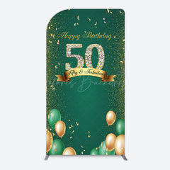 Lofaris Green Balloons Sparkle 50th Birthday Arch Backdrop