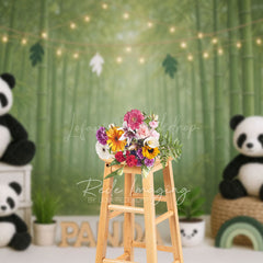 Lofaris Green Bamboo Forest Birthday Cake Smash Backdrop