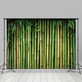 Lofaris Green Bamboo Forest Leaves Spring Scene Backdrop