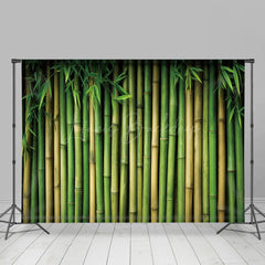 Lofaris Green Bamboo Forest Leaves Spring Scene Backdrop