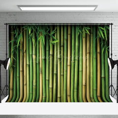 Lofaris Green Bamboo Forest Leaves Spring Scene Backdrop