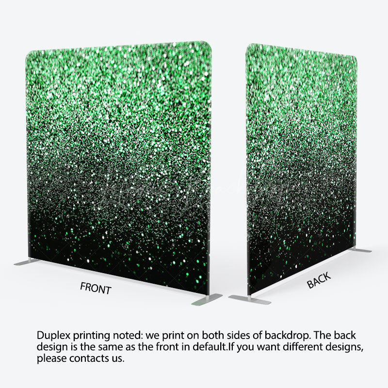 Lofaris Green Black Glitter Party Pillow Cover Backdrop