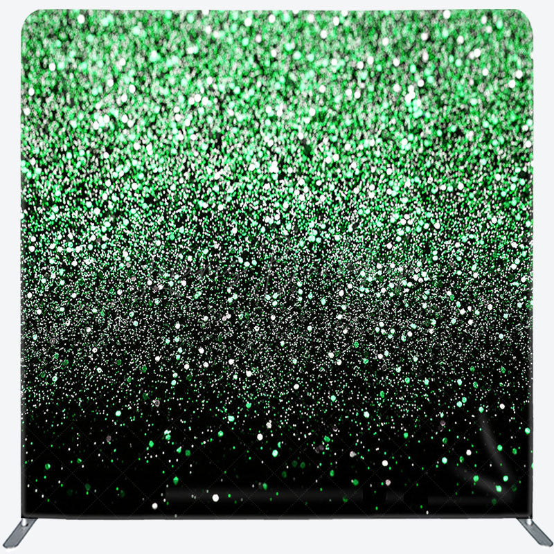 Lofaris Green Black Glitter Party Pillow Cover Backdrop