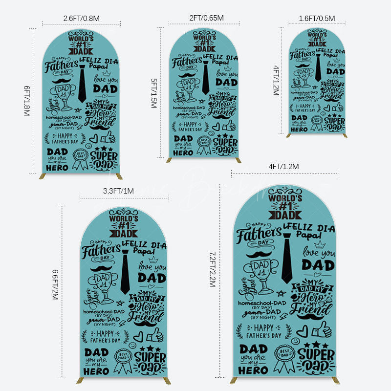 Lofaris Green Black Worlds 1 Dad Fathers Day Arch Backdrop