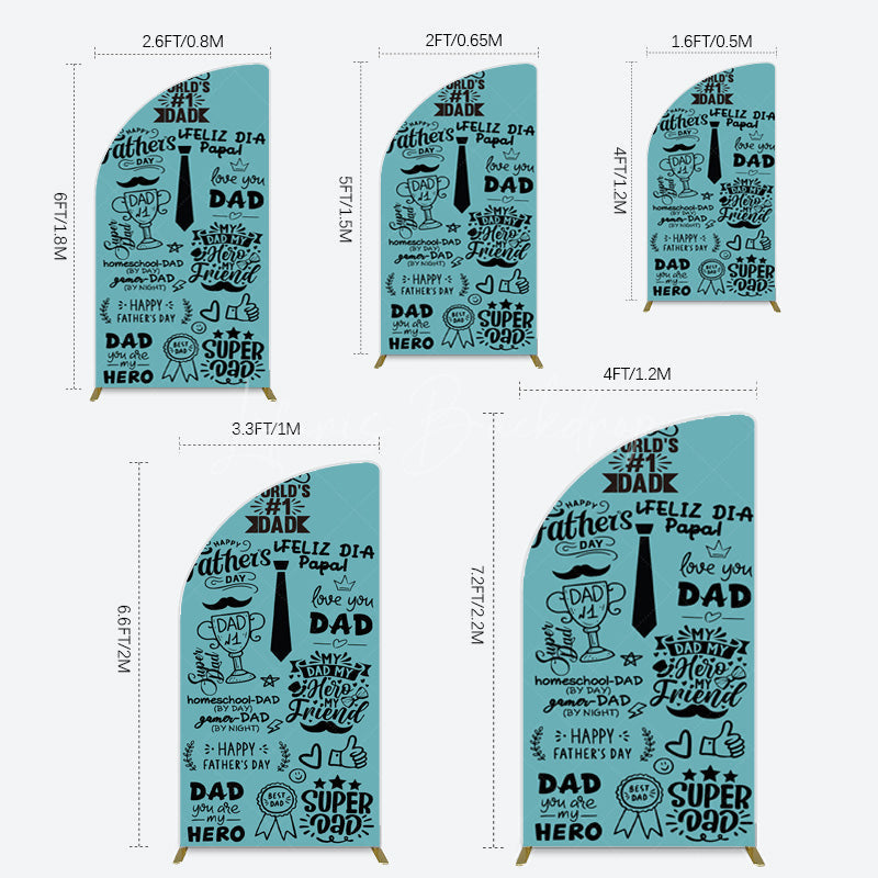 Lofaris Green Black Worlds 1 Dad Fathers Day Half Moon Arch Backdrop