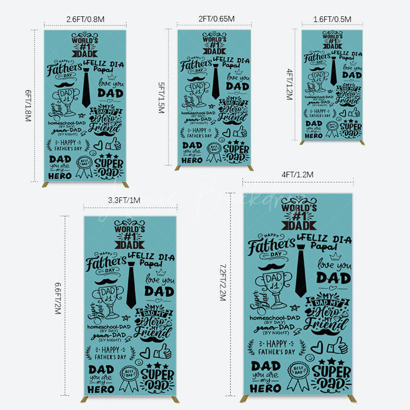 Lofaris Green Black Worlds 1 Dad Fathers Day Rectangle Backdrop
