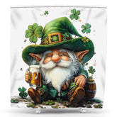 Lofaris Green Clover Gnome St Patricks Day Shower Curtain