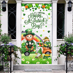 Lofaris Green Clover Grass Gnome St Patricks Day Door Cover