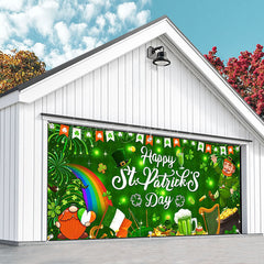 Lofaris Green Clover Happy St Patricks Day Garage Door Banner