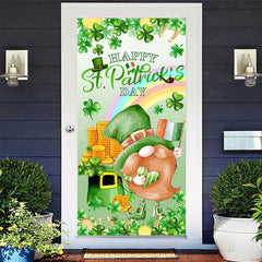 Lofaris Green Clover Rainbow Gnome St Patricks Day Door Cover