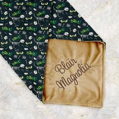 Lofaris Green Dinosaur Fossils Roar Boy Minky Baby Blanket