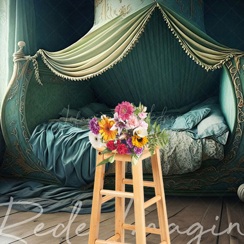 Lofaris Green Exotic Vibe Princess Bedroom Photo Backdrop