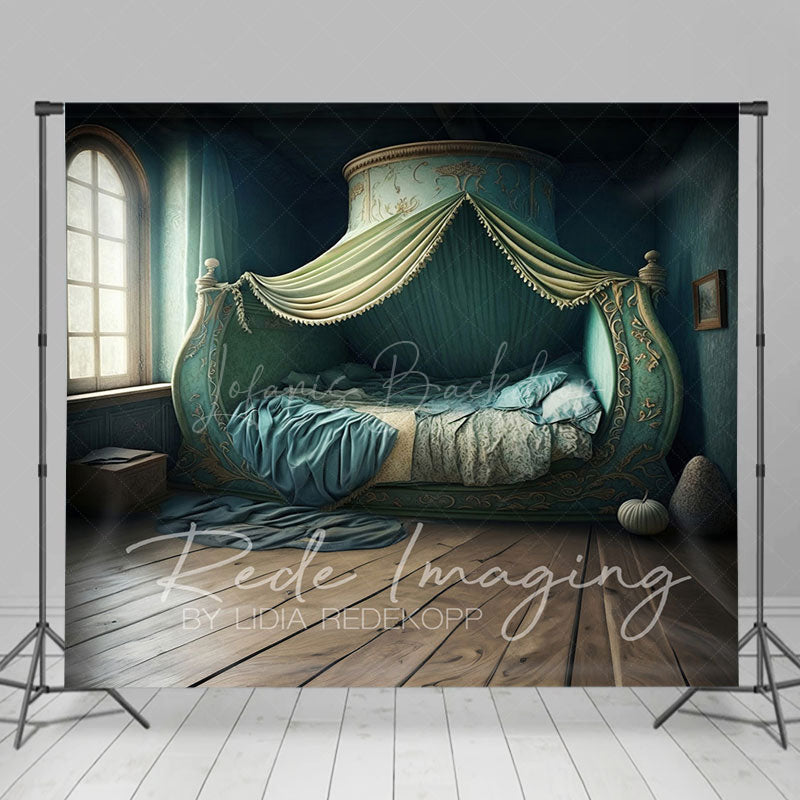 Lofaris Green Exotic Vibe Princess Bedroom Photo Backdrop