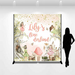 Lofaris Green Fairy Floral Onederland Custom Name Backdrop