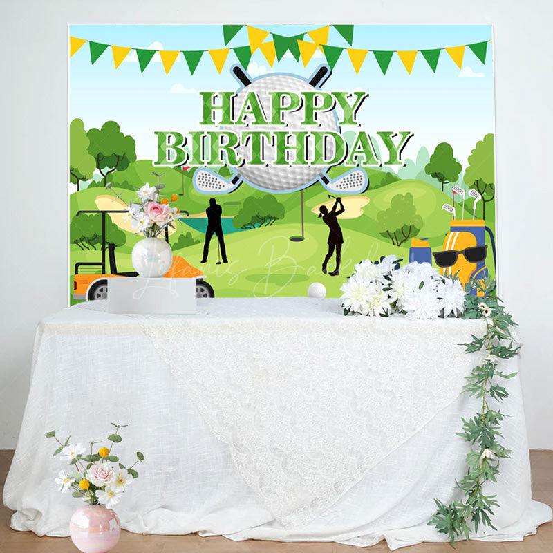 Lofaris Green Field Golf Sports Backdrop For Birthday Party