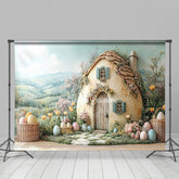 Lofaris Green Field Wall Hutch Eggs Floral Easter Backdrop