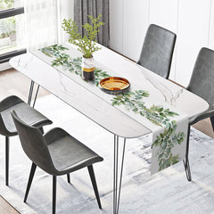 Lofaris Green Fresh Branches Leaves Spring Table Runner