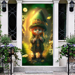 Lofaris Green Gnome Gold Happy St Patricks Day Door Cover