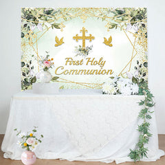 Lofaris Green God Dove Cross First Holy Communion Backdrop